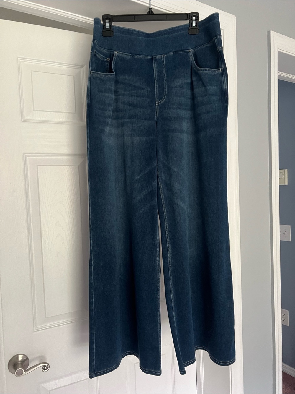 HALARA Dark Blue Wide-Leg Pull-On Jeans